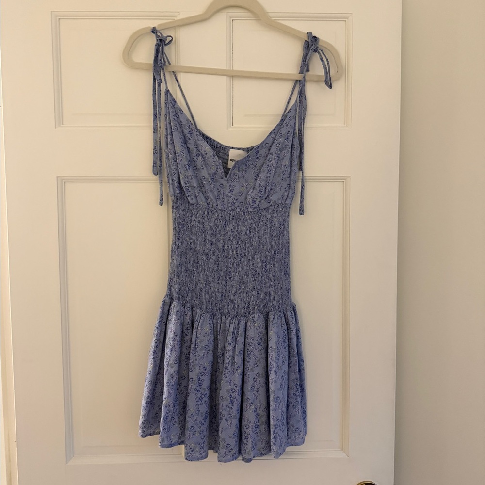 Blue Floral Drop Waist Sundress